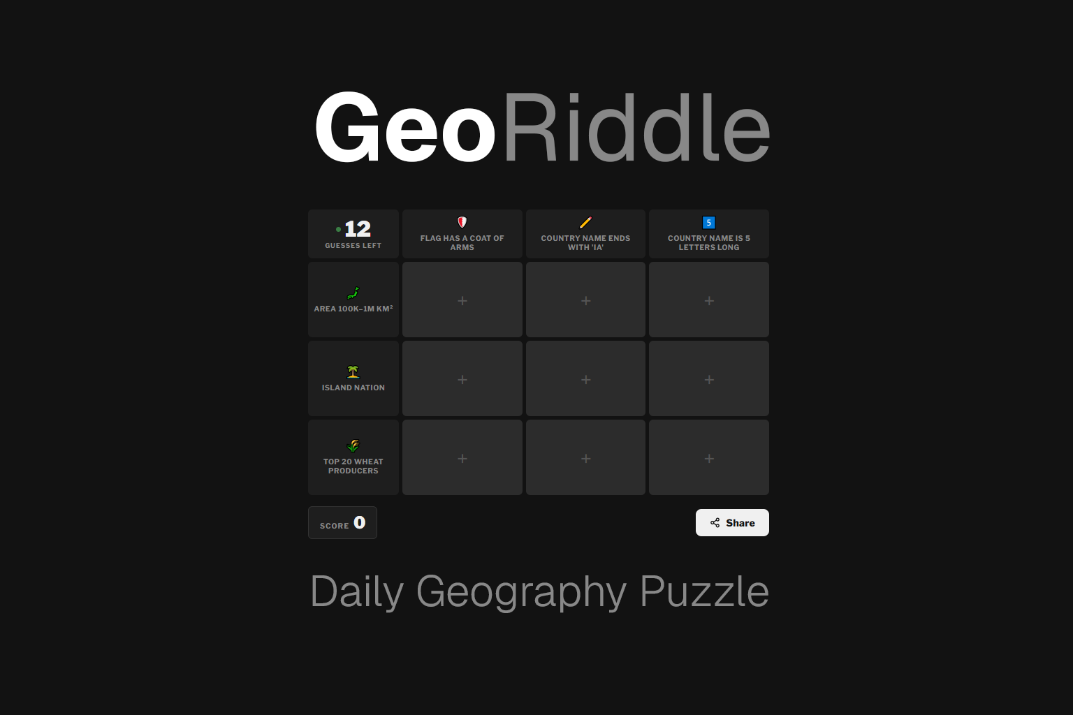Geography Riddle GeoRiddle – Daily Geography Puzzle